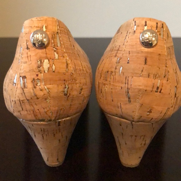 Donald Pliner Metallic Cork Wedges - Picture 3 of 6